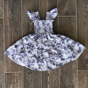 Floral Purple and White Kids Dress
